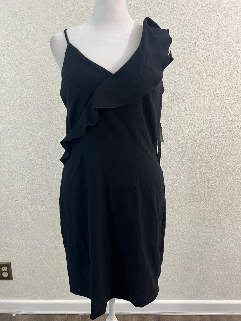 XOXO Black One-Shoulder Ruffle Dress